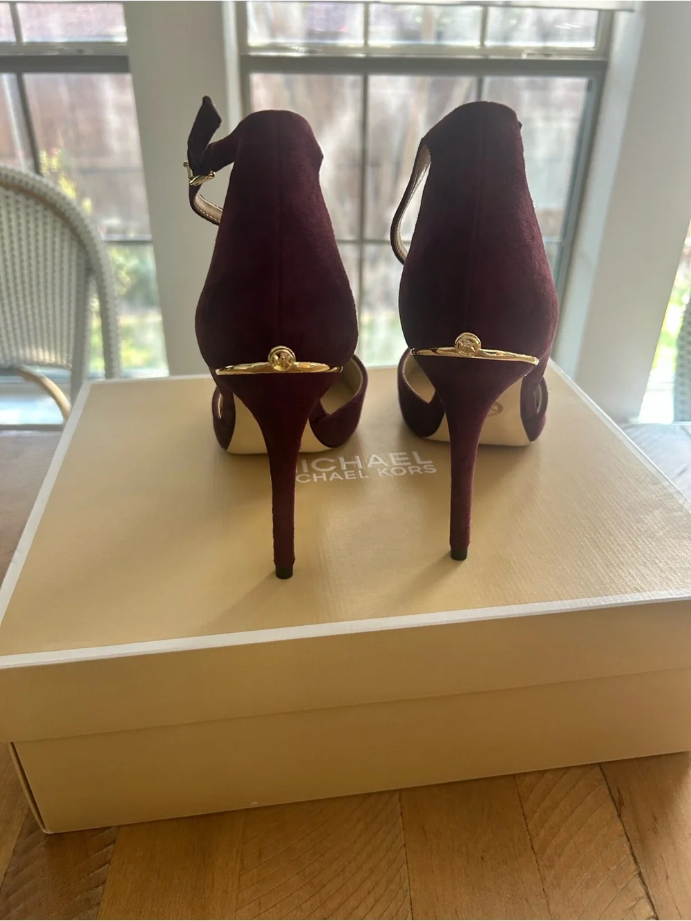 Michael Kors Plum Suede Ankle-Strap Pumps